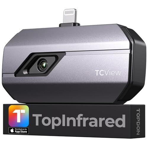 TOPDON TC002 サーマルカメラ iOS (iPhone & iPad)、512 x 384 スーパー解像度、256 x 192 IR 解像度 録画対応 熱画像 25Hz -20℃から550℃温度範囲 サーモグラフィーカメラiPhone 17/送料無料