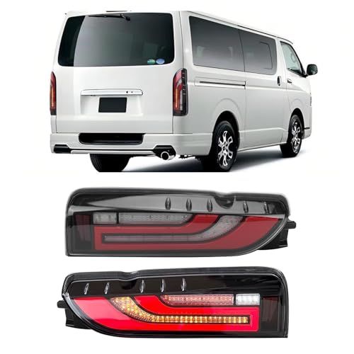 R◆ハイエース LEDテールランプ ハイエース200系 1-6型 防水性 純正交換式 シーケンシャルウィンカー ハイフラ対策 LEDテールライト 左右セット クリアレンズ＆レッド 6ec2d4d2