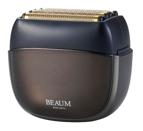アピックス BEAUM 6枚刃シェーバー 肌にやさしいチタンコート 充電式コードレス シェービングヘッドは外せて水洗いOK USB充電式 防水仕様でお風呂でのウエットシェービング送料無料