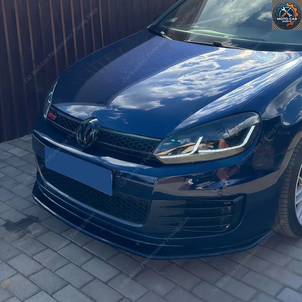 STREET PRO ABS グロス フロントバンパーリップスポイラー スプリッター VW ゴルフ MK6 5K1 MPI TSI 6GTI GTD 6R R20 ハッチバック 2009-20