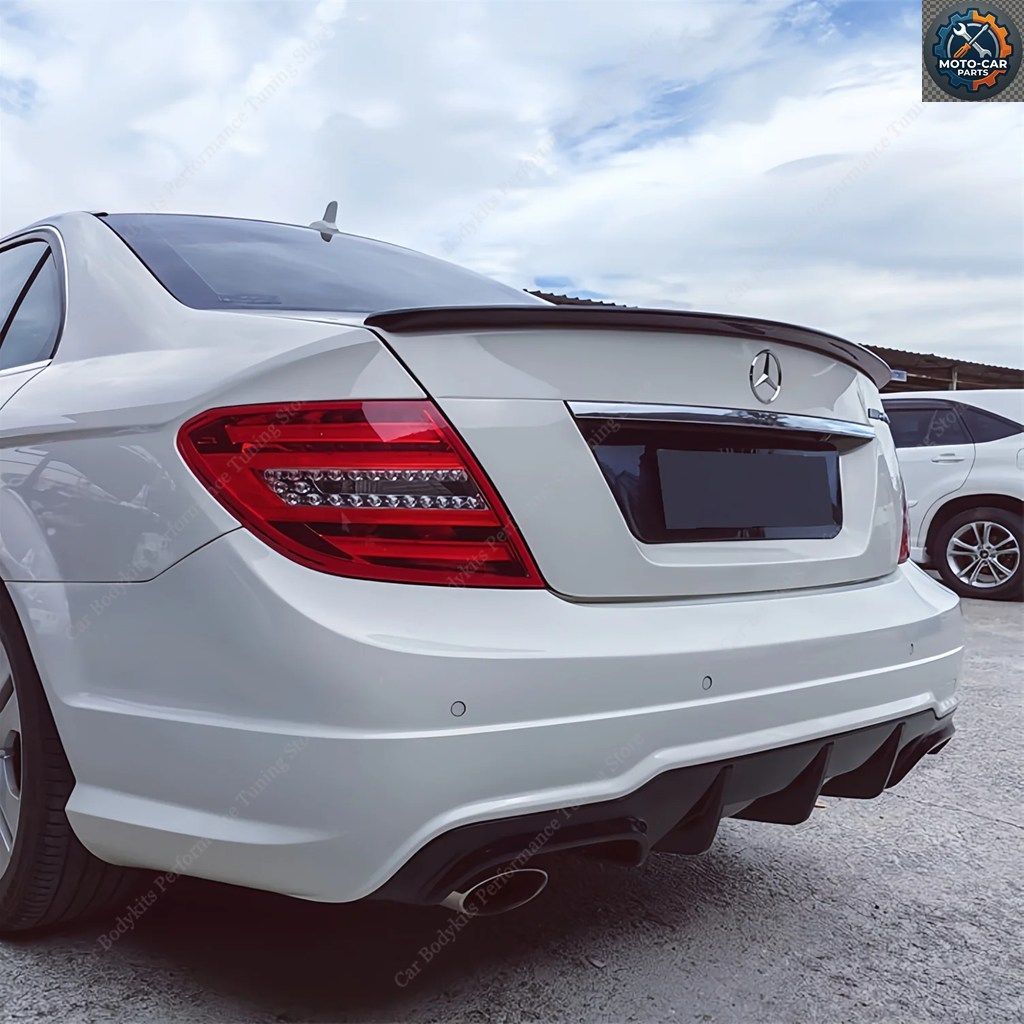 C63スタイルリアスポイラー メルセデス W204 C180 C200 C230 C250 C280 C320 C350 CDI 4ドアセダン 2007-2014 リアトランクテールウィング