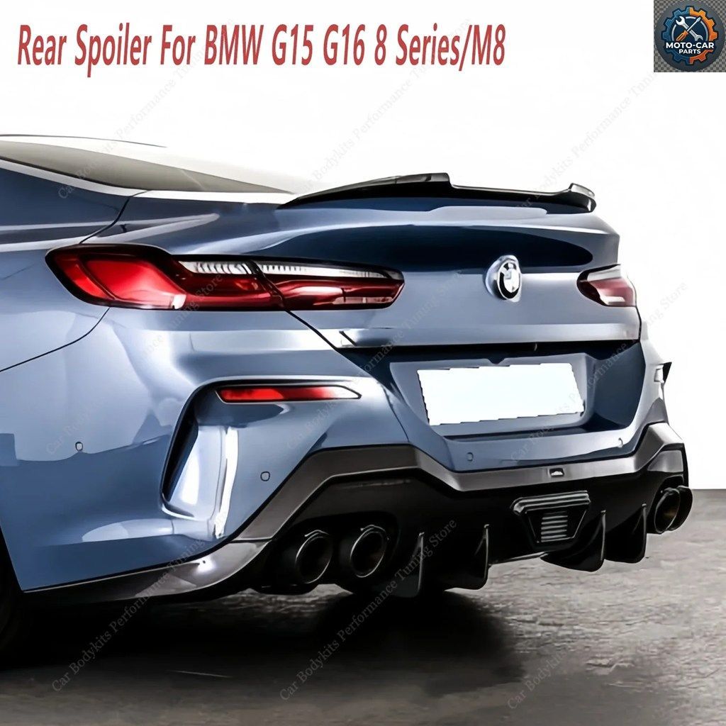 グロスVスタイルリアスポイラー BMW G15 G16 F92 F93 840I 850I 840D 850D M8 クーペ/グランクーペ リアトランクテールウィング 2018-2024