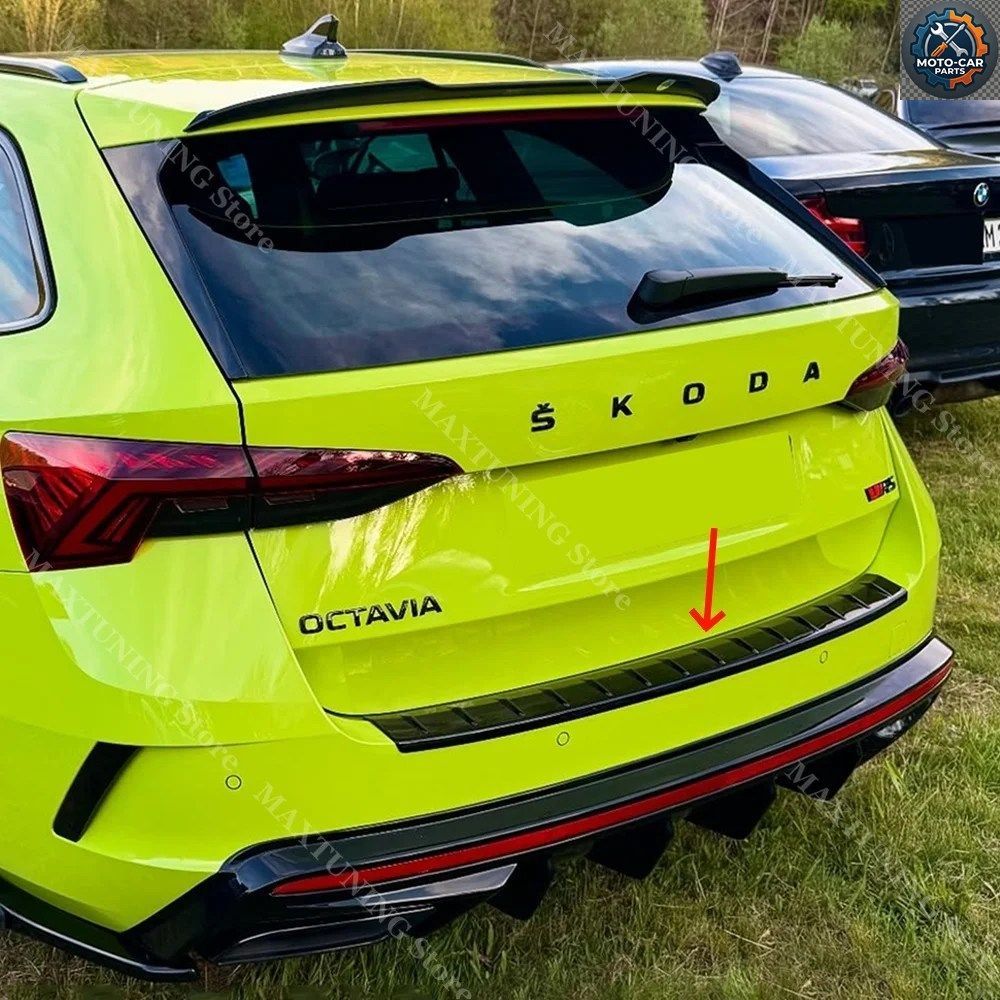 SKODA OCTAVIA MK4 COMBI RS VRS SPORTLINE TSI TDI 2020-2024 車用トランク リアドアシル トレッドプレート バンパープロテクターカバー