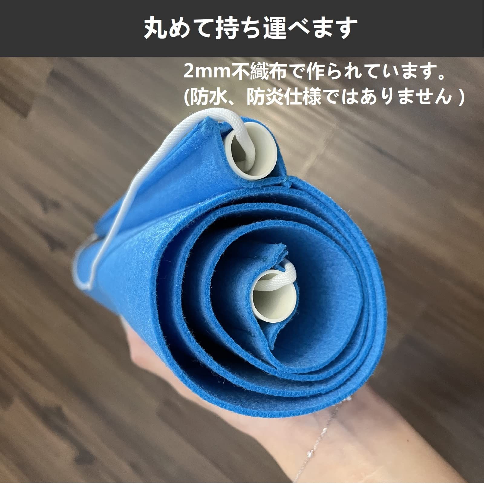 新品 Seagron 【工事管理用幕＋専用スタンド】 屋内用 A4ヨコ×4枚タイプ 不織布製 青色 800×750mm フリー安全掲示板…