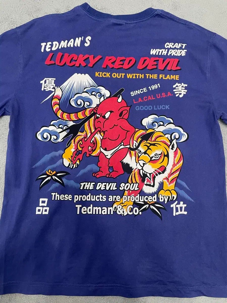 テッドカンパニー ラッキー レッドDEVIL ネイビー 半袖Tシャツ 42