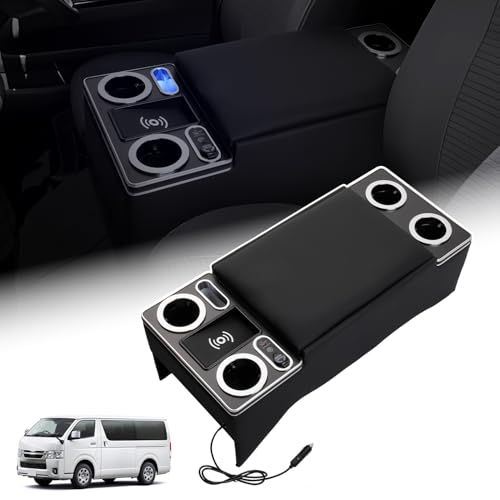 R◆Auto Spec トヨタ ハイエース 200系 専用 コンソールボックス LED コンソール ボックス アームレスト センターコンソール 標準 用1型?9型 肘掛け 収納ボックス USB タイプC バン ワゴン HIACE 200 ワイ c5b11bc6