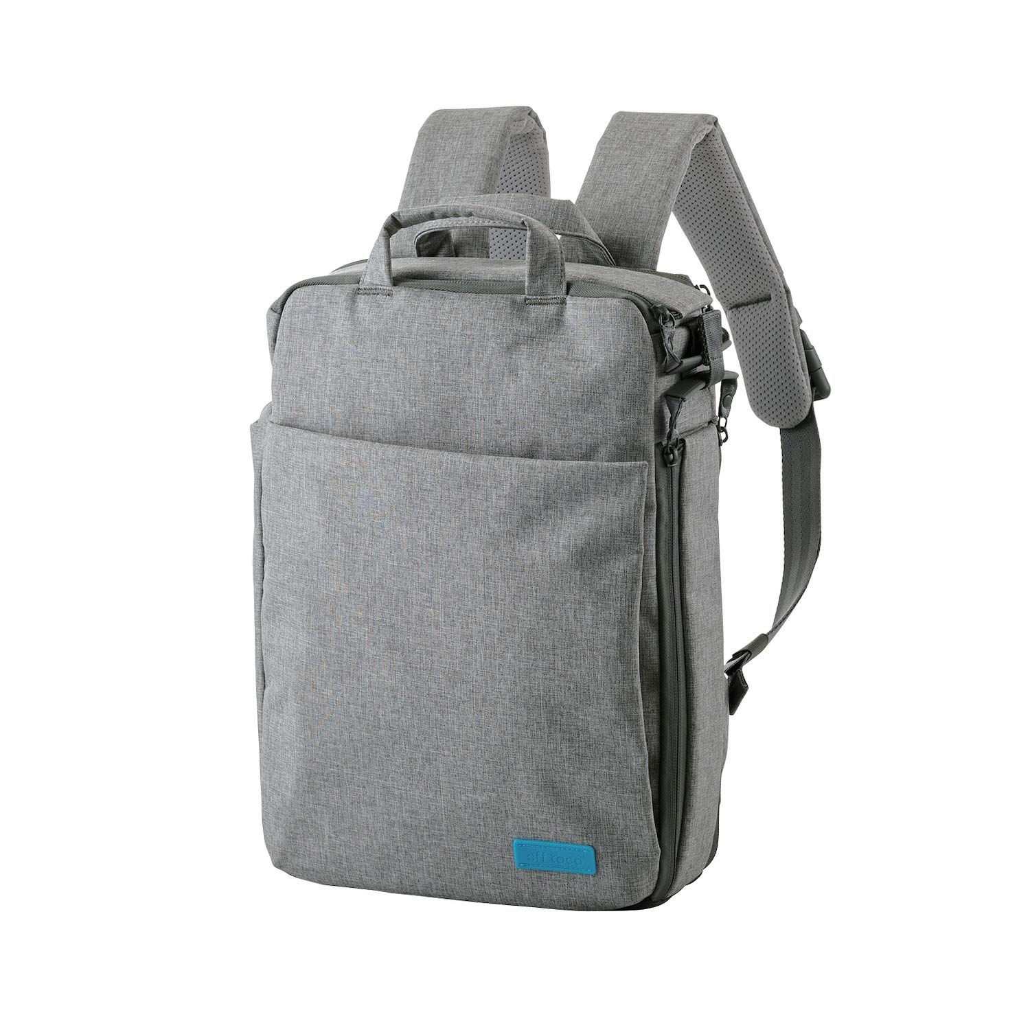 新品 エレコム リュック ビジネスバッグ offtoco(オフトコ) 13.3インチPC収納 A4対応 3WAY【バックパック/メッセンジャーバッグ/ハンドバッグ】 グレー BM-OF01GY