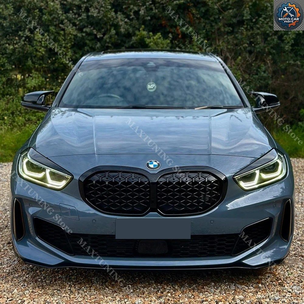 グロス仕上げフロントバンパーキドニーグリルレーシングカバー BMW 1シリーズ F40 118i 128ti M135i xDrive 2019-2024