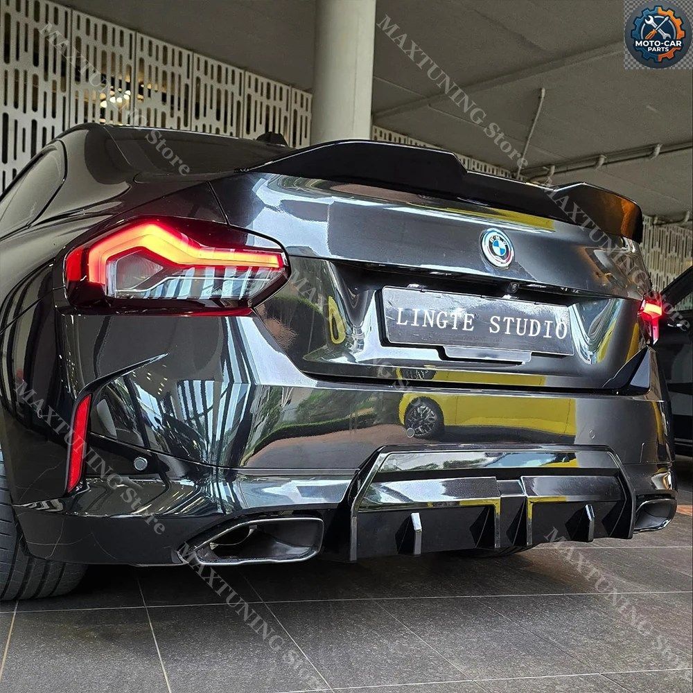 BMW 2シリーズ M2 G87 G42 218I 220I 220D 230I M240I クーペ 2022-2024 MPスタイル リアトランクスポイラーウィングリップスプリッターデ