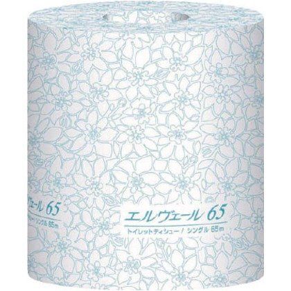 新品 エリエｰル エルヴェｰルトイレットティシュｰシングル65m個包装ミシン目入り 723085