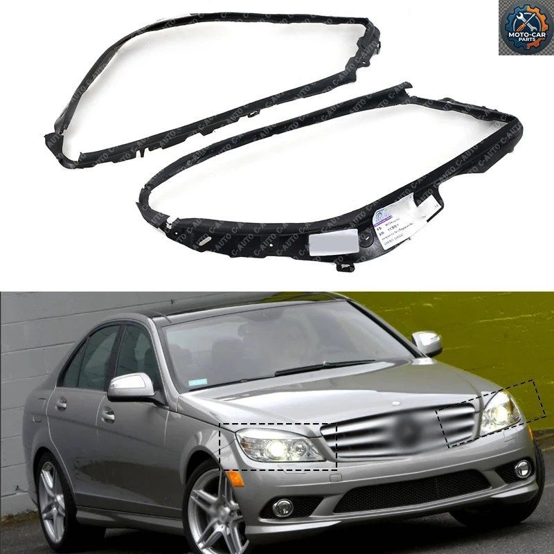 メルセデス・ベンツ W204 C200 C250 C300 C350 C230 C280 07-11 2048260991 2048261091 -スタイリング カーヘッドライトトリムシーリングカ
