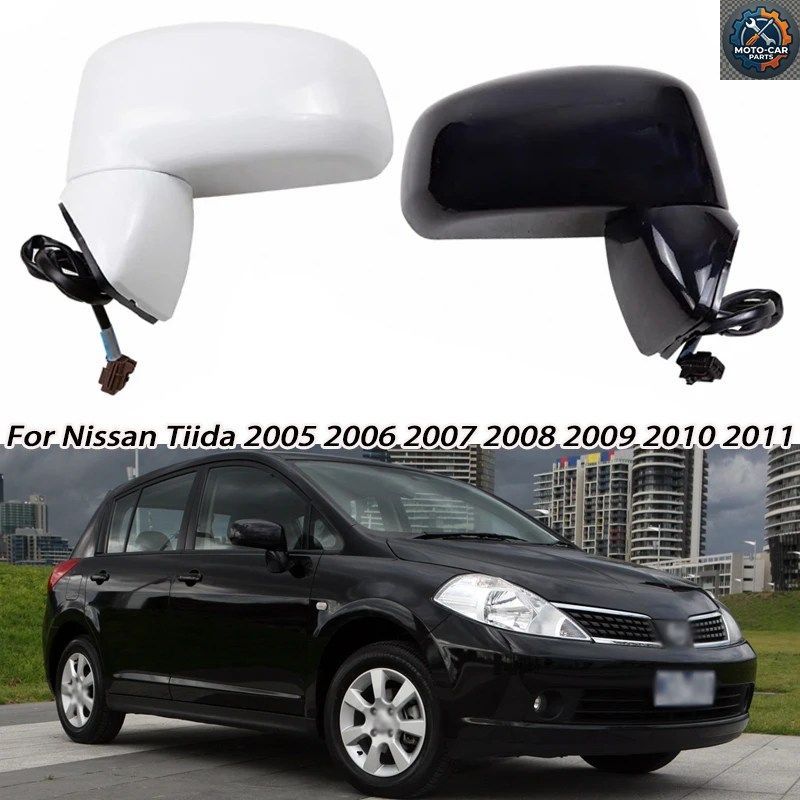 日産ティーダ 2005 2006-2010 用 ドアミラーアセンブリ 電動調整式レンズ ヒーター付き