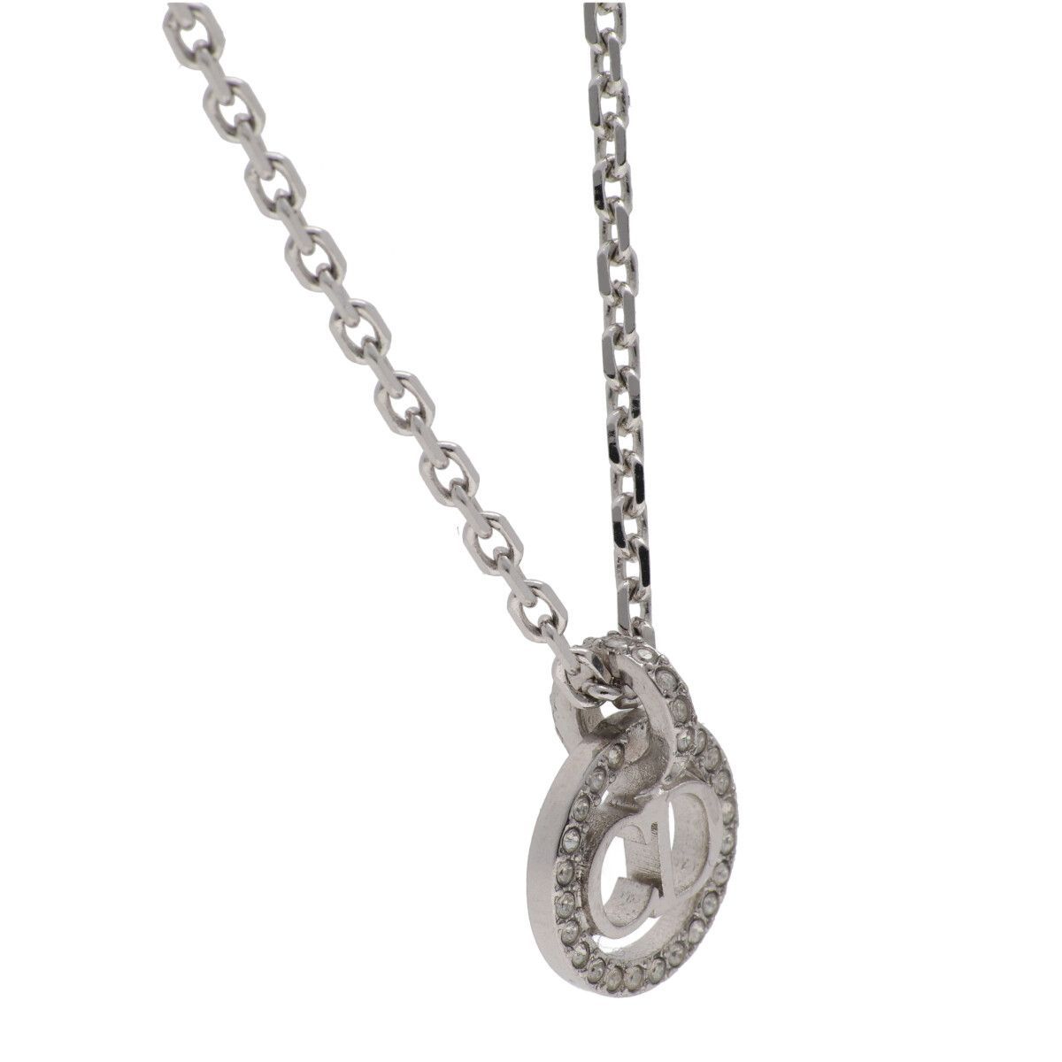 Dior CD ネックレス シルバー ラインストーン CDロゴ 箱・保存袋付き 