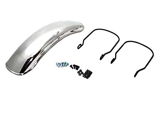 【x-cars】汎用 フロント フェンダー カフェレーサー 16-18インチ対応 GN125 GN250 ボルティー グラストラッカー (シルバー 鏡面)as