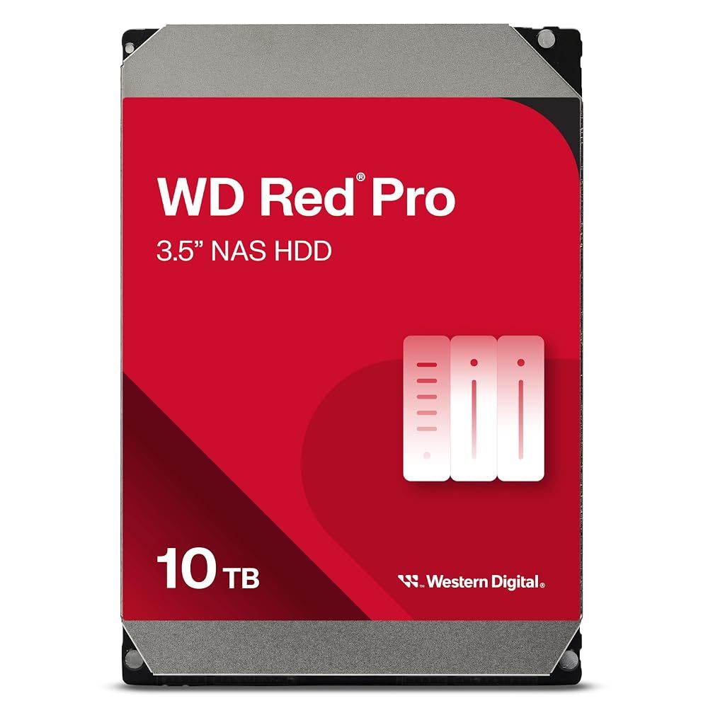 Western Digital 10TB WD Red Pro NAS 内蔵ハードドライブ HDD - 7200 RPM、SATA 6 Gb/s、CMR、512MBキャッシュ、3.5インチ - WD103KFBX