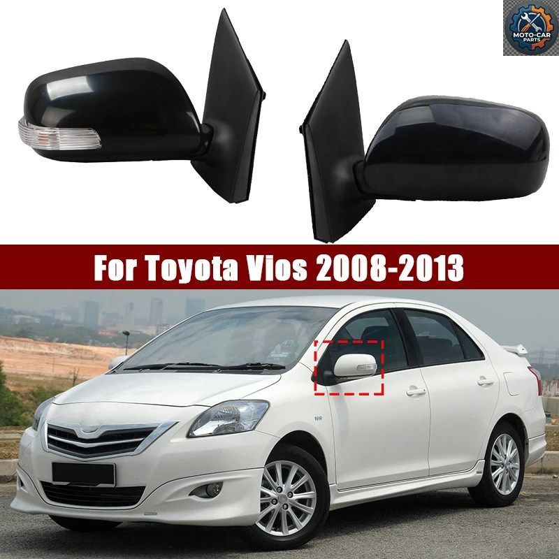 トヨタ ヴィオス 2008-2013用 ドアサイド リアビューミラー（ライト付き）3/5/7ピン カーミラーアセンブリ