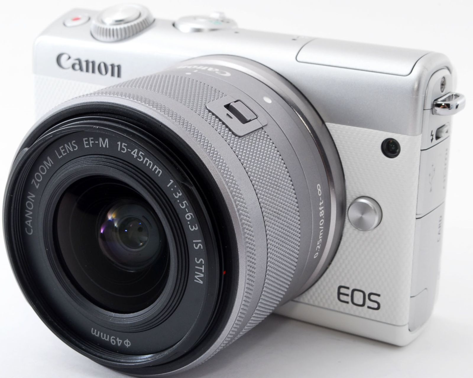 キヤノン ミラーレス一眼 CANON EOS M100 レンズキット ホワイト 中古 新品SDカード付き 届いてすぐに使える Wi-Fi搭載 スマホに送れる 動画撮影 長期保証