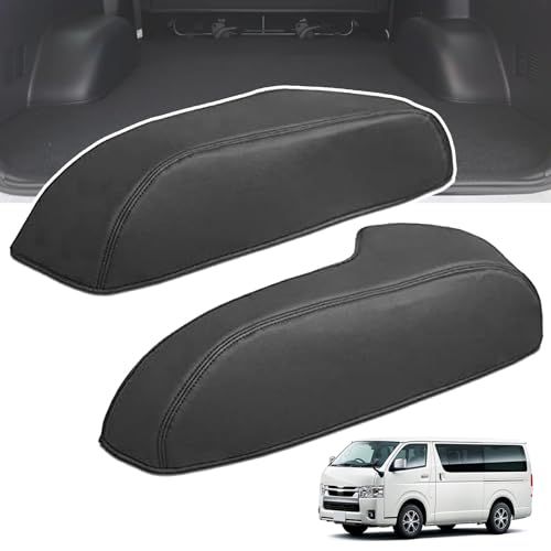 R◆ハイエース200系 タイヤハウスカバー 標準ボディ用 傷防止 パーツ内装 車内後輪カバー レザー製 ハイエース専用 左右セット キズ止め 貼り付け 2枚入れ ブラック 2b6a7493