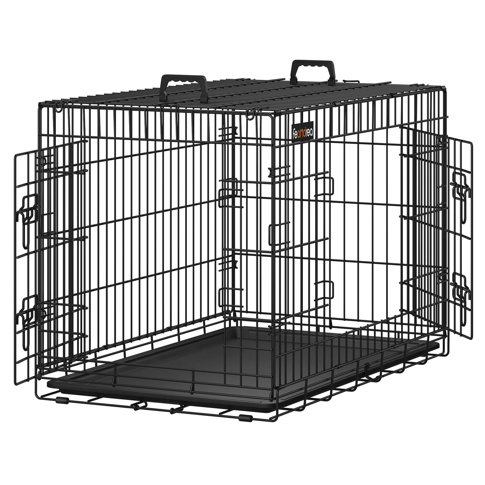 FEANDREA ペットケージ 92.5x57.5x64cm 犬ケージ ペットハウス 出入り口2つ 室内外兼用 折り畳み可 PPD36Hmt 60a71b8e