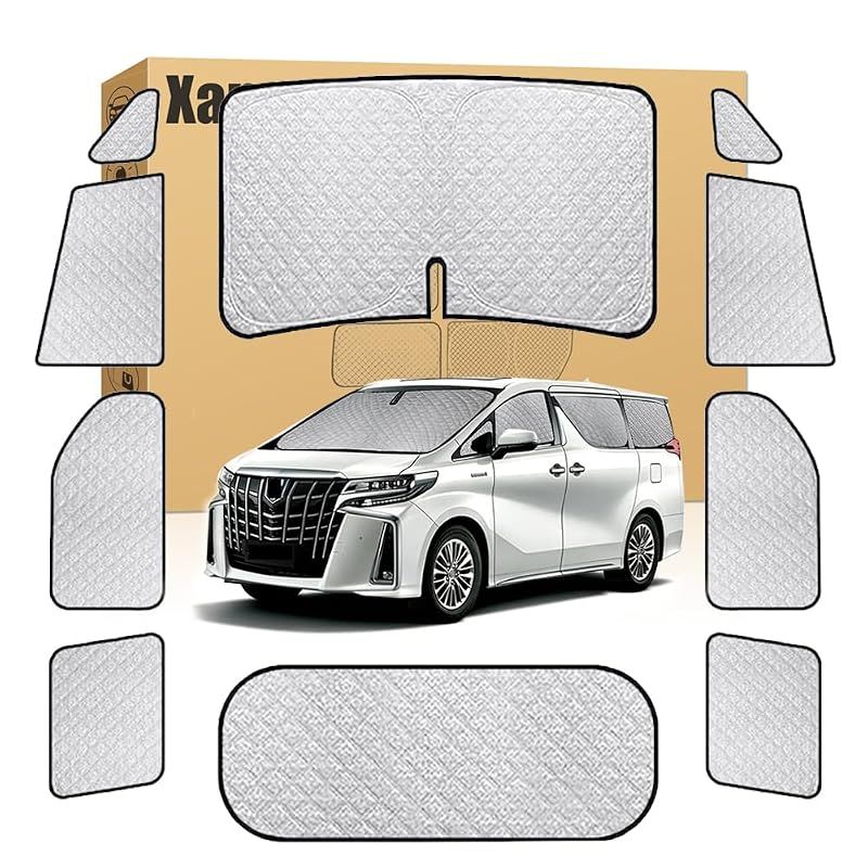 [Xangetor] サンシェード フルセット 車用 全窓 遮光シェード カーテン トヨタ 専用 ヴェルファイア・アルファード30系・（ ALPHARD VELLFIRE 30系）2015-2022 フロントサンシェード 高密度 UVカット 断熱 全窓目隠し