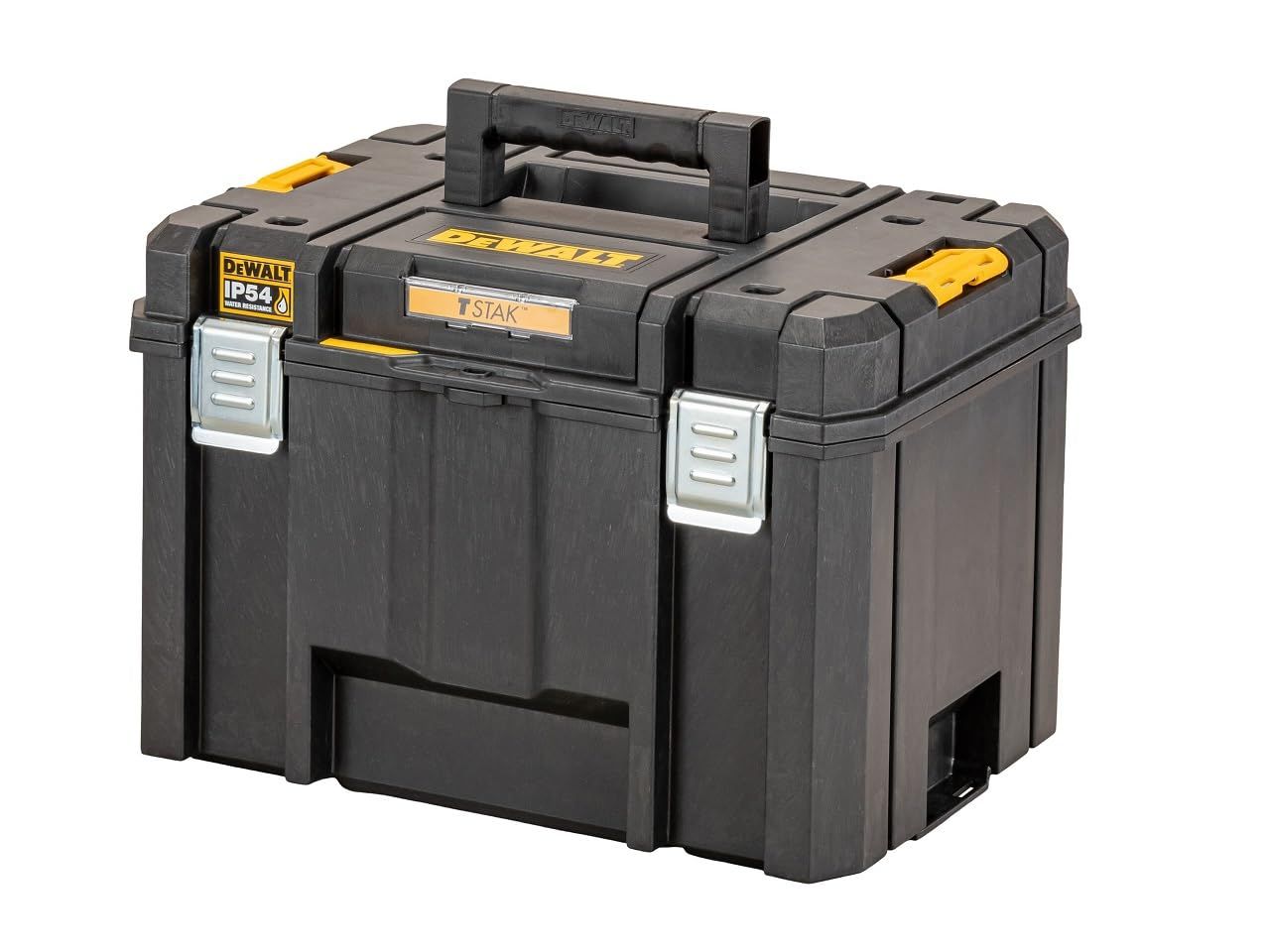 デウォルト(DEWALT) TSTAK ラージボックス Lサイズ 工具箱 収納ケース ツールボックス 大容量 積み重ね収納 脱着トレー IP54 坊塵 防水 設計 DWST83346-1★m 89952ef5