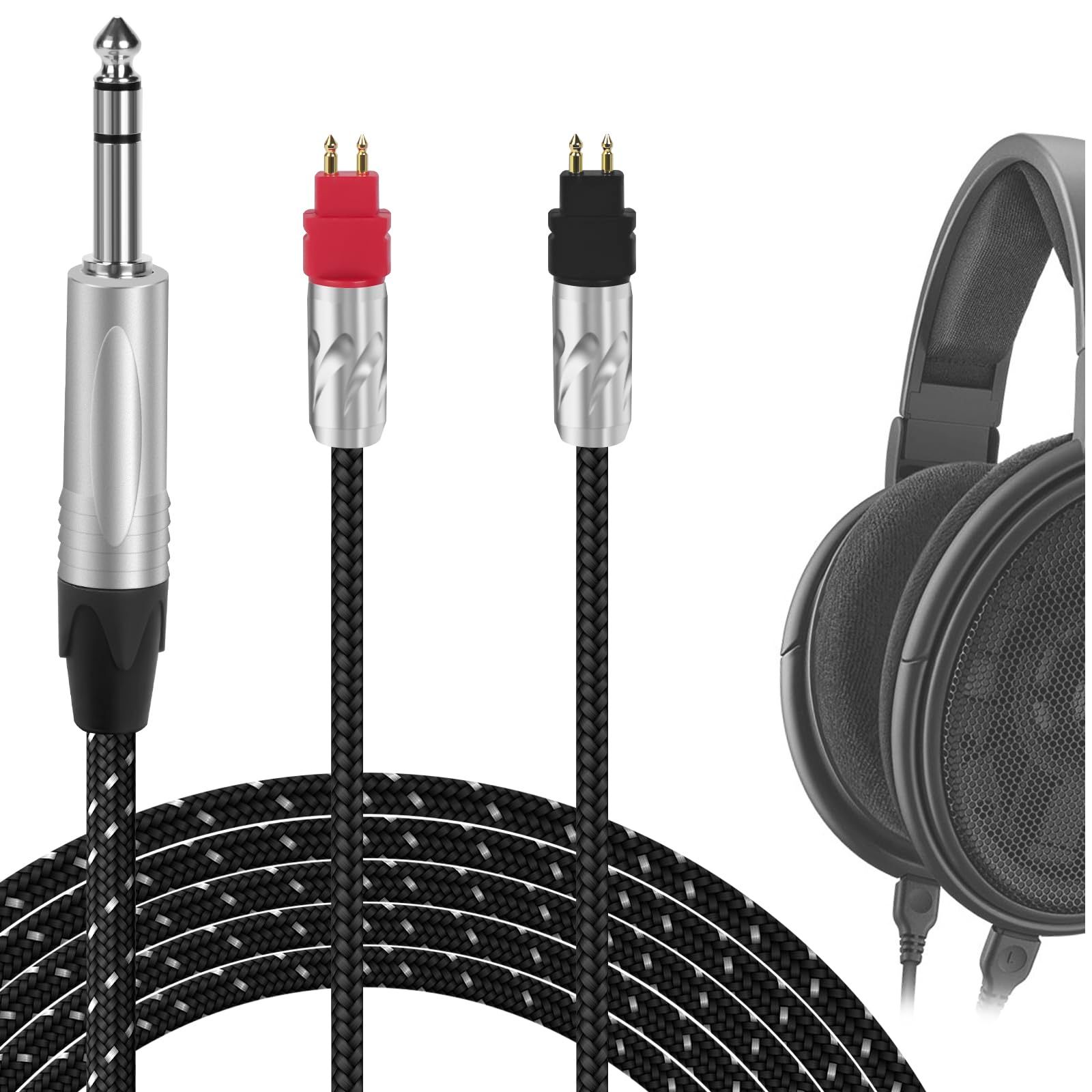 新品 Geekria Apollo 6NOCC アップグレードオーディオケーブル Sennheiser HD660S HD650 HD600 ヘッドホン対応 6.35mm (1/4インチ) 交換用ヘッドホンコード 高解像度オーディオ愛好家向け (8フィート/2