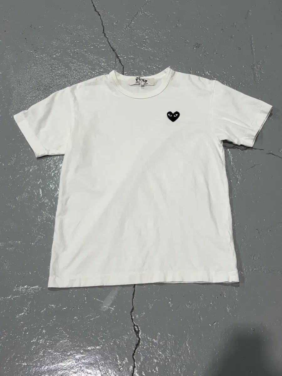 コム・デ・ギャルソン PLAY ブラック ハート 白 Tシャツ Single スティッチ