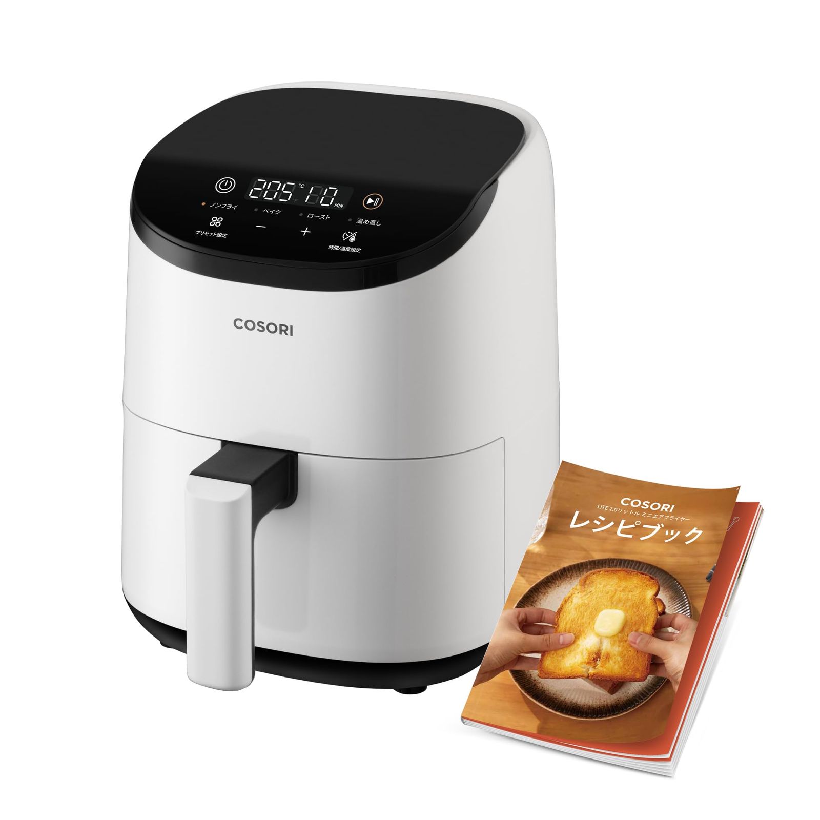 COSORI コソリ ノンフライヤー 2L 一人用 エアフライヤー オイル97%カット 省エネ ミニ 卓上 電気 フライヤー 揚げ物 専用レシピ付き PSE認証済み ホワイト ?CAF-LI211-WJP★m a9a09092