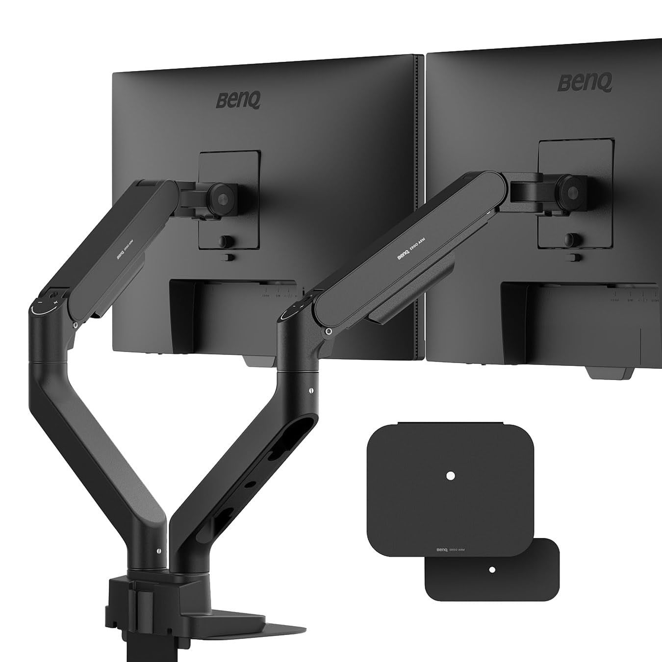 ベンキュージャパン BenQ BDH01 デュアルモニターアーム/ブラック/35インチ以下対応/耐荷重各最大20kg/VESA規格対応100x100 75x75/ケーブル収納/強化プレート/黒