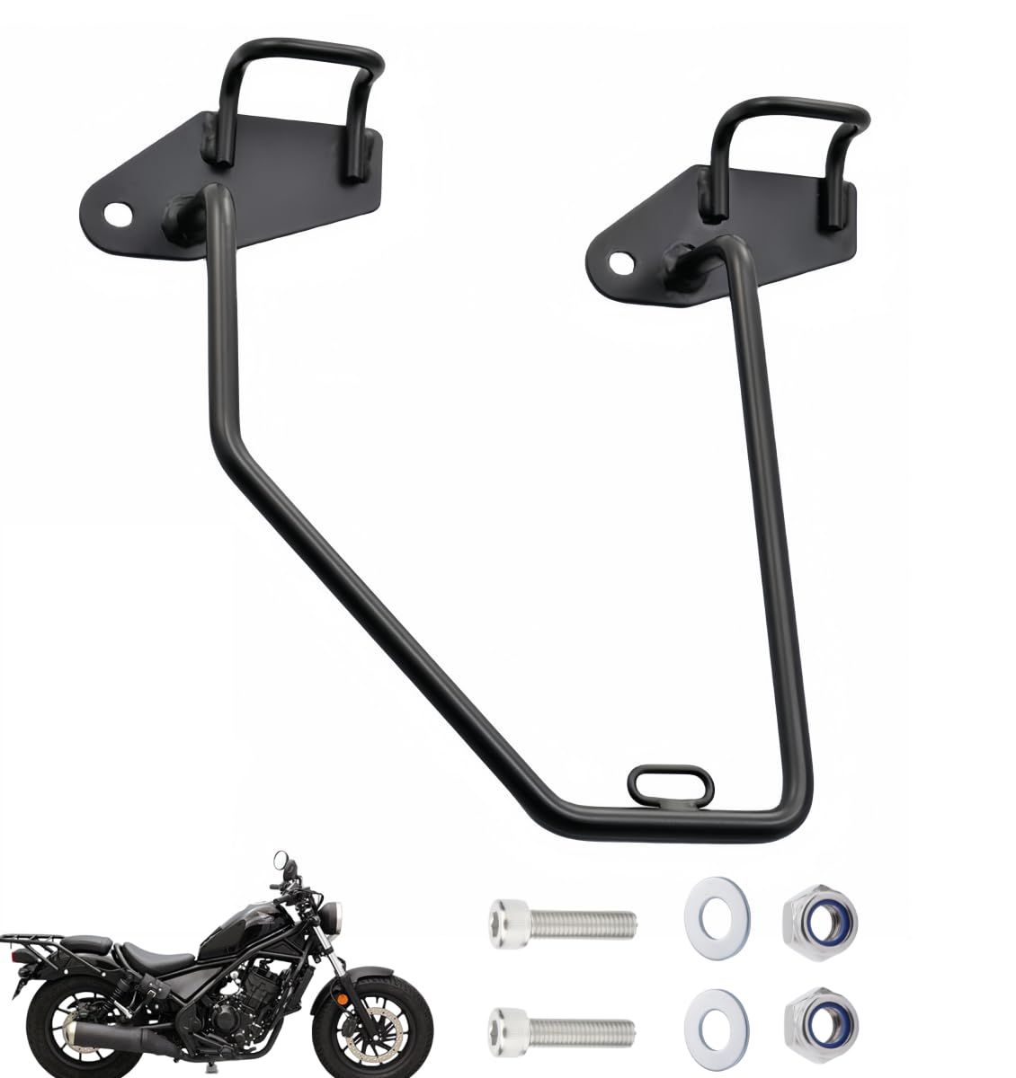 バイク用 レブル（Reble）250 500専用サイドバッグサポート 高強度アルミニウム製 簡単装着 耐久性 防錆処理 固定ネジ付き 2020-2023対応、左側専用(ブラック)as