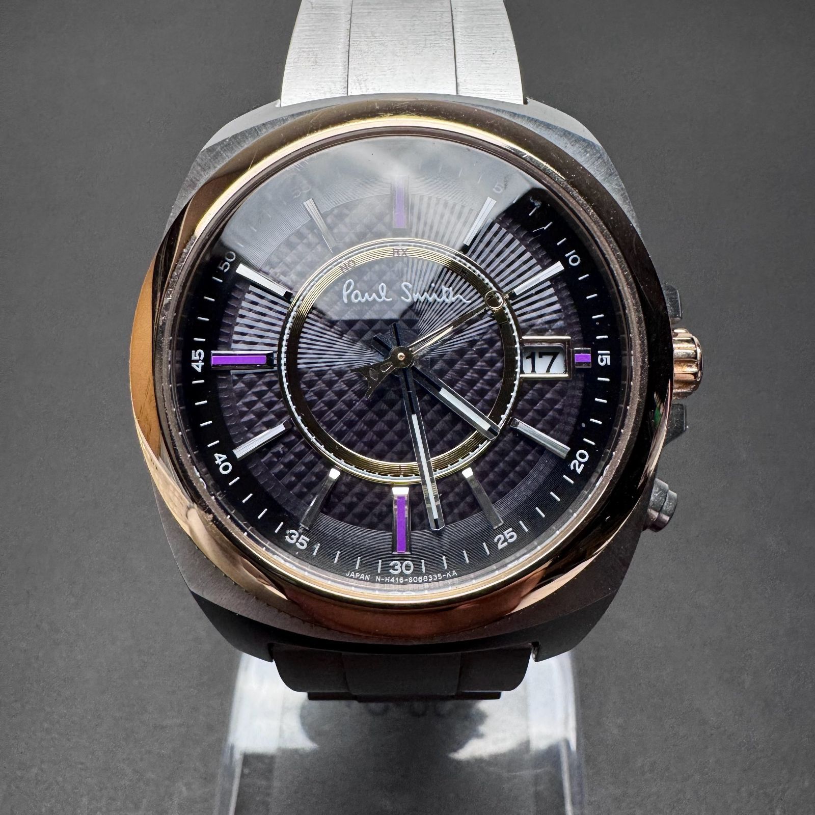 稼働品 Paul Smith H416 電波ソーラー 腕時計 メンズ ラジオコントロール