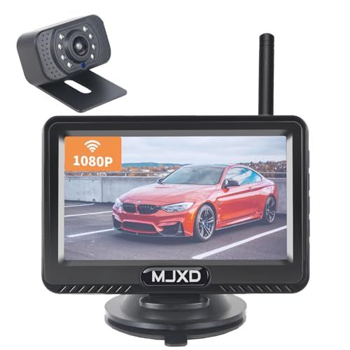 MJXD バックモニター ワイヤレス バックカメラワイヤレス バックカメラモニターセット 4.3インチLCDモニター 録画機能 APP操作 ガイドライン表示あり デジタル信号 正像/鏡像切替可能 IP69防水★m 2238d170