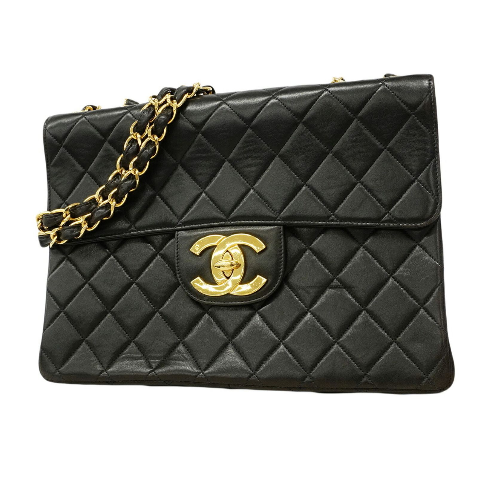 シャネル(Chanel) シャネル ショルダーバッグ デカマトラッセ Wチェーン ラムスキン ブラック レディース 229,504円
