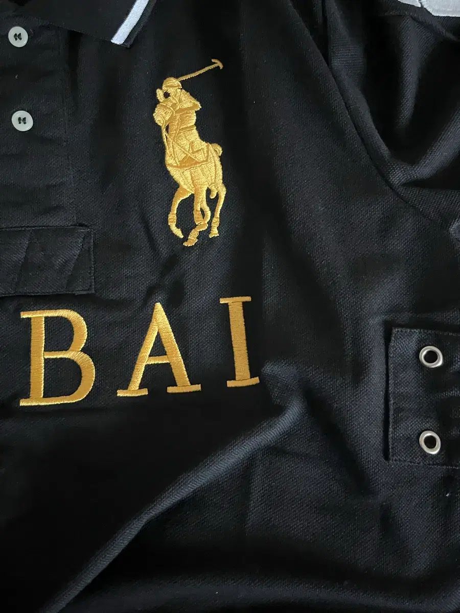 ポロラルフローレン ドバイ 半袖 カラーTシャツ ブラック チーフキーフ