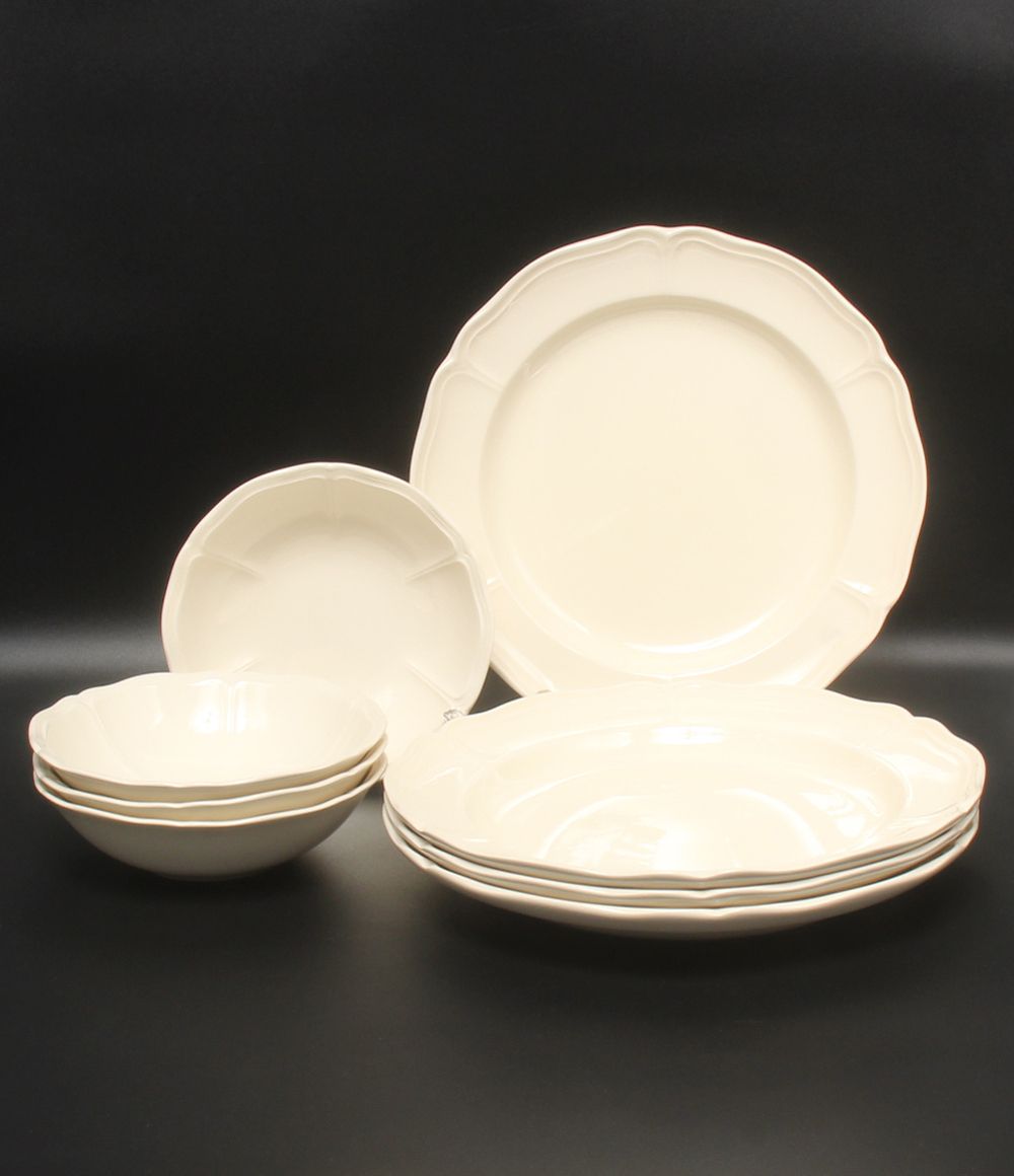 美品 ウエッジウッド プレート 皿 26cm サラダボウル 16cm 8点セット クイーンズ プレーン WEDGWOOD