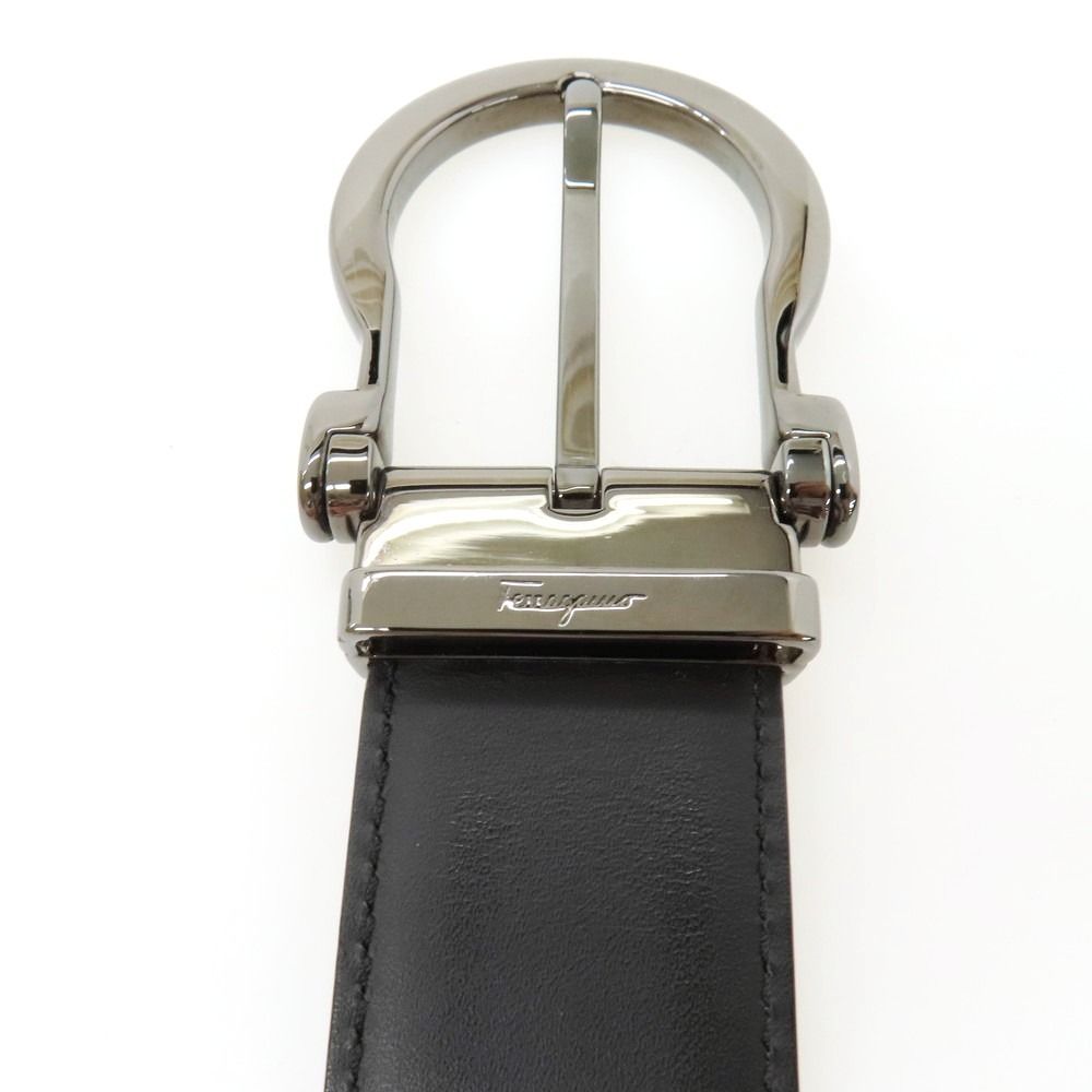 【中古】サルヴァトーレフェラガモ Salvatore Ferragamo リバーシブル レザー ベルト ブラックxダークブラウン【サイズ表記なし】【メンズ】