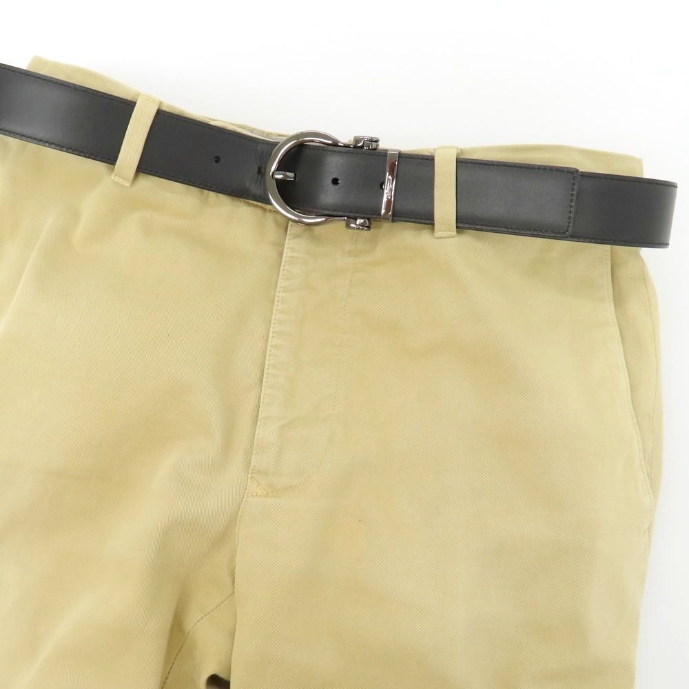 【中古】サルヴァトーレフェラガモ Salvatore Ferragamo リバーシブル レザー ベルト ブラックxダークブラウン【サイズ表記なし】【メンズ】