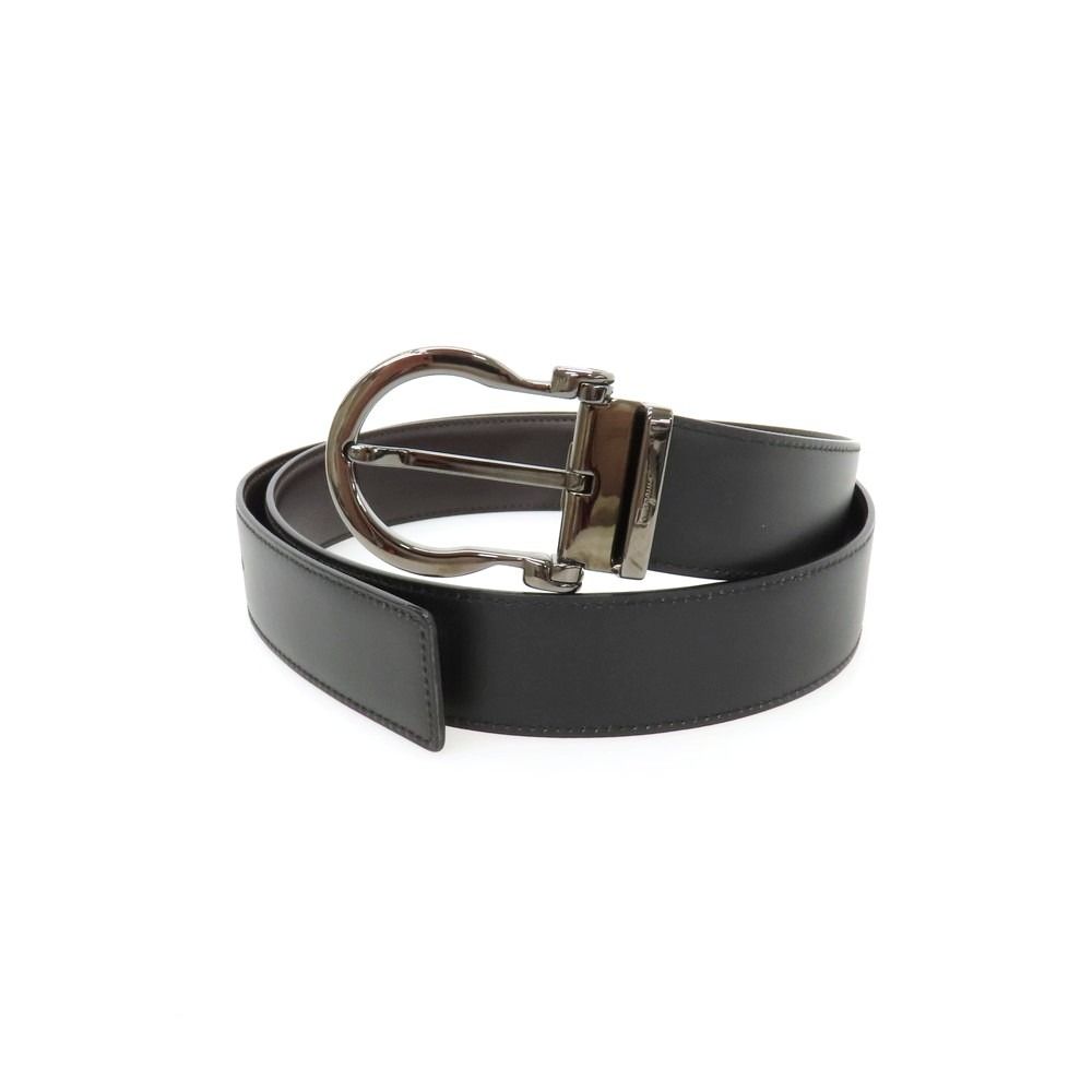 【中古】サルヴァトーレフェラガモ Salvatore Ferragamo リバーシブル レザー ベルト ブラックxダークブラウン【サイズ表記なし】【メンズ】 中古】サルヴァトーレフェラガモ Salvatore Ferragamo リバーシブル