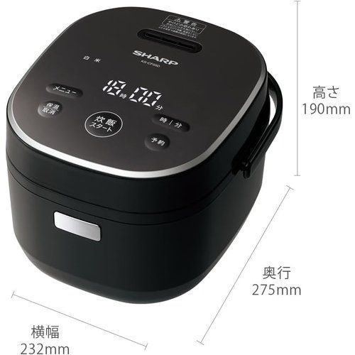 シャープ 炊飯器 KS-CF05B-B 3合 一人暮らし マイコン パン調理機能 ブラック