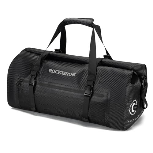 ROCKBROS バイク シートバッグ ツーリングバッグ バイク バッグ 防水 大容量 40L 60L 溶接シームレス ショルダーベルト付き 反射材付き 耐久性 取付簡単 ツーリング オートバイ キャンプ アウトドア ブラック 60Las
