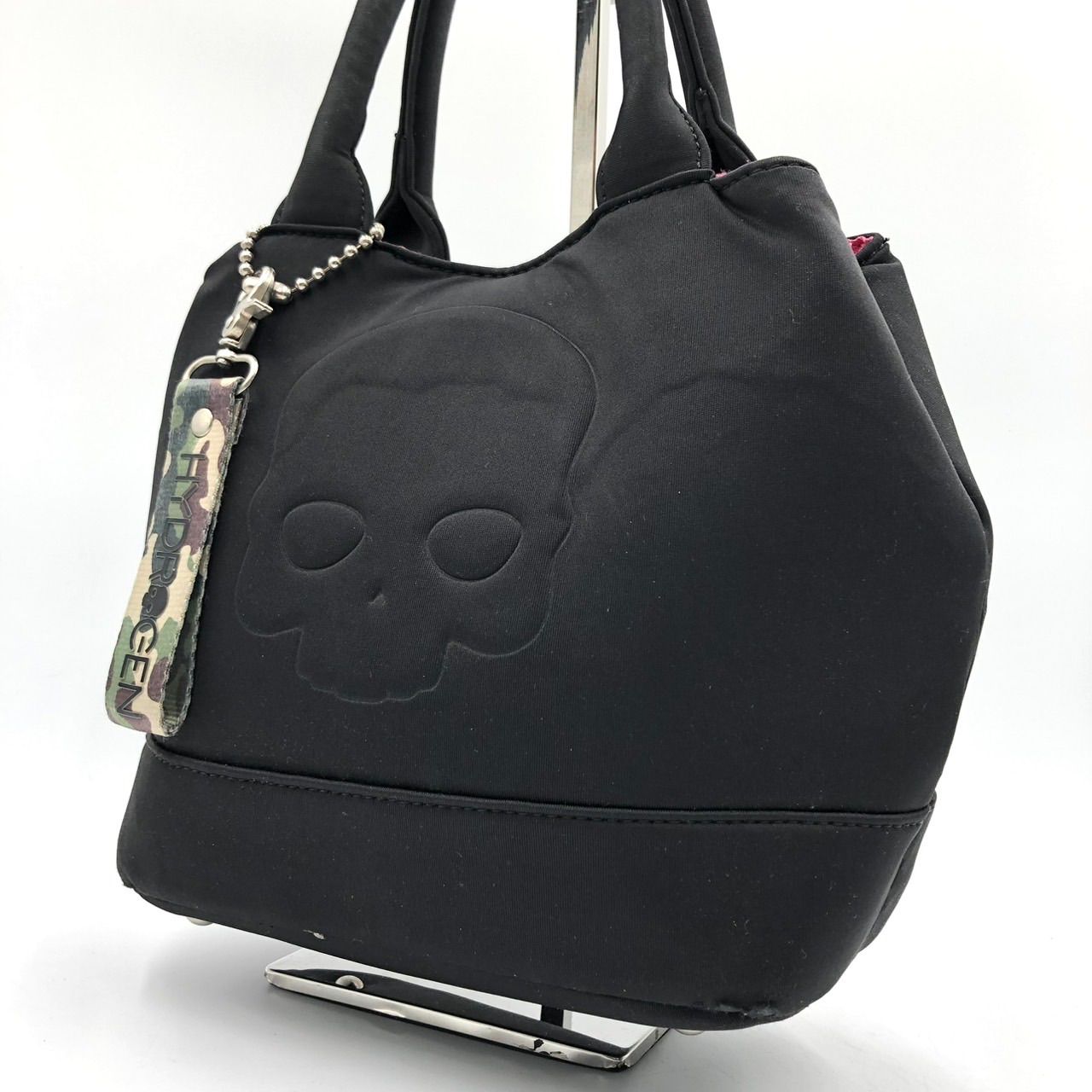 HYDROGEN ハイドロゲン スカル トートバッグ 黒 ピンク 迷彩 中古