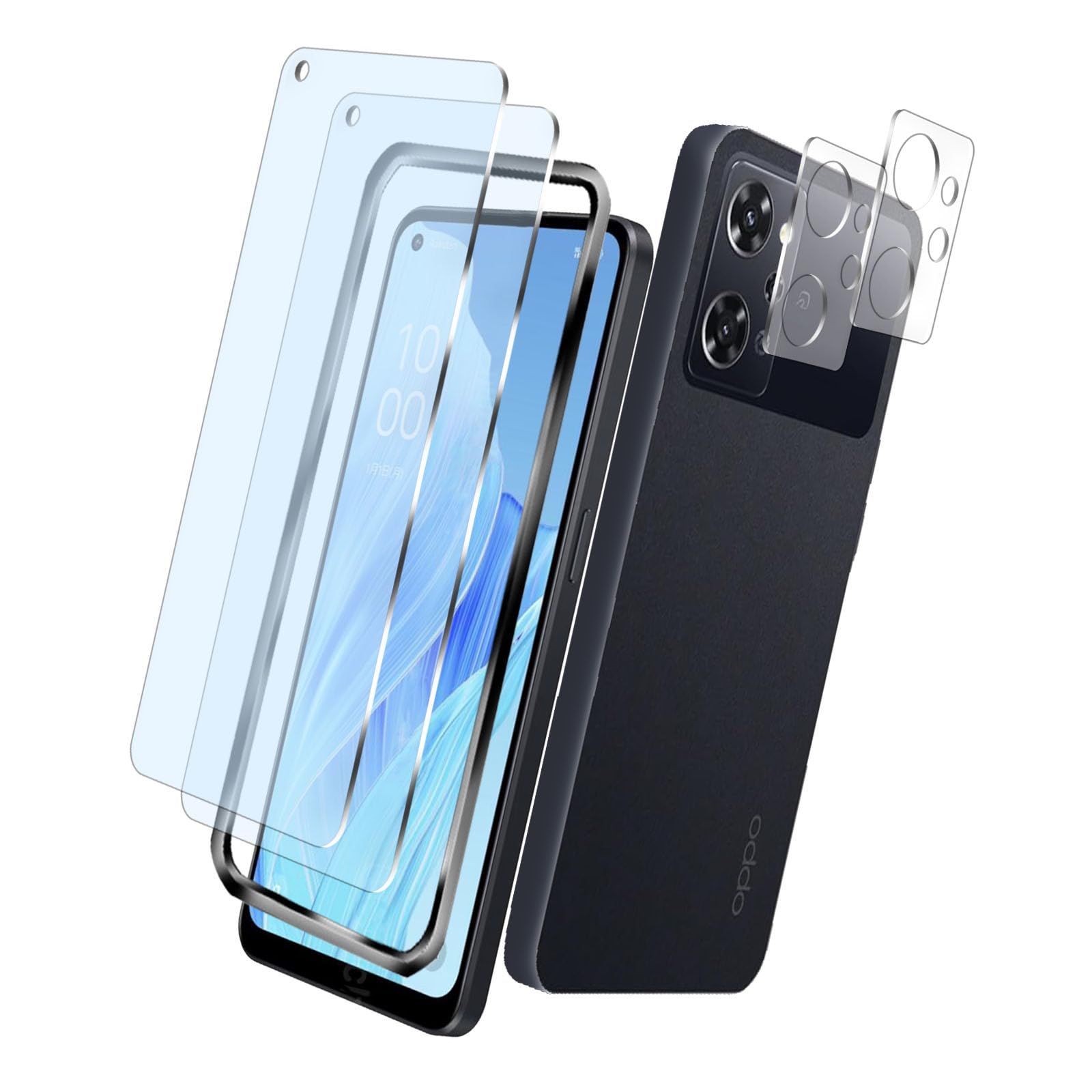 対応 OPPO Reno7 A / Reno9 A ガラスフィルム + OPPO Reno7 A / Reno9