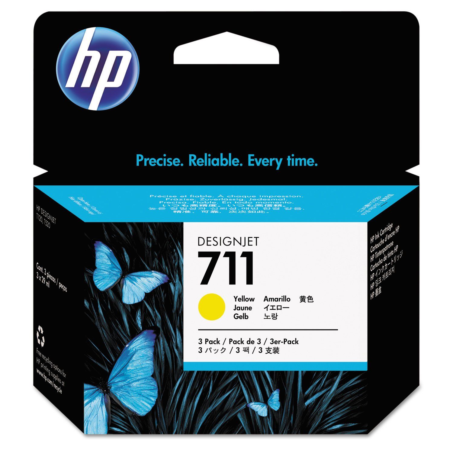 新品 HP711ｲﾝｸｶｰﾄﾘｯｼﾞ ｲｴﾛｰ29mlX3