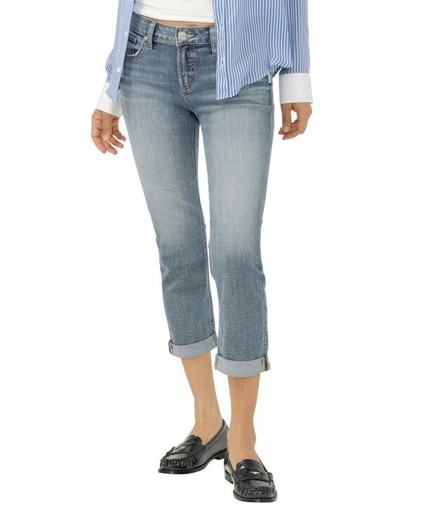 シルバー ジーンズ レディース ボトムス デニムパンツ キャップ Silver Jeans Co Womens Elyse Mid Rise Comfort Fit Capri Jeans Palm