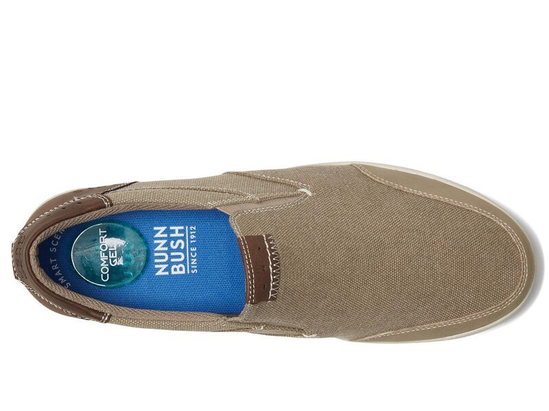 ノンブッシュ メンズ シューズ スリッポン・ローファー Nunn Bush City Walk Canvas Moc Toe SlipOn Stone ストーン