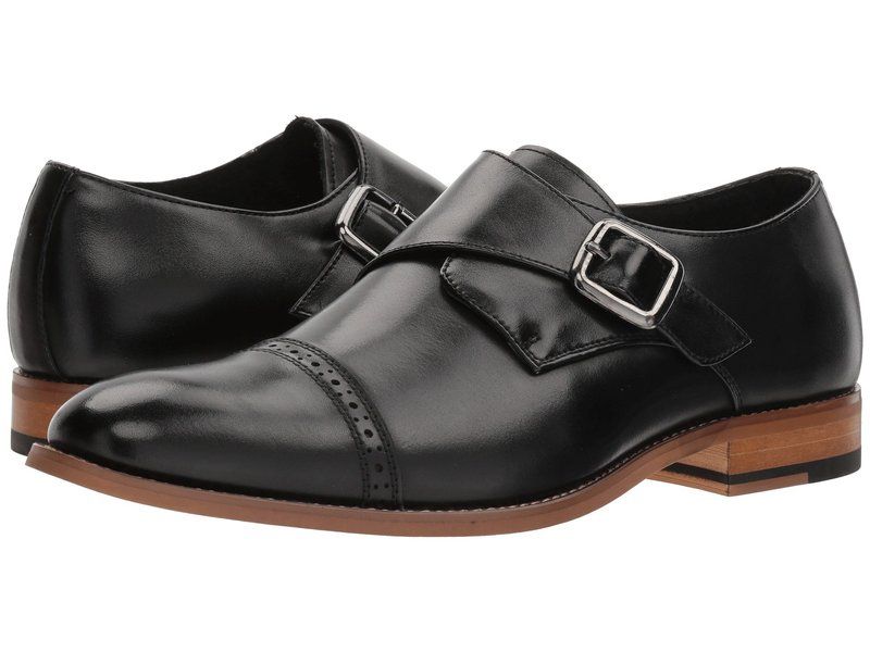 ステイシーアダムス メンズ シューズ オックスフォード モンク キャップ ローファー Stacy Adams Desmond CapToe MonkStrap Loafer Black ブラック