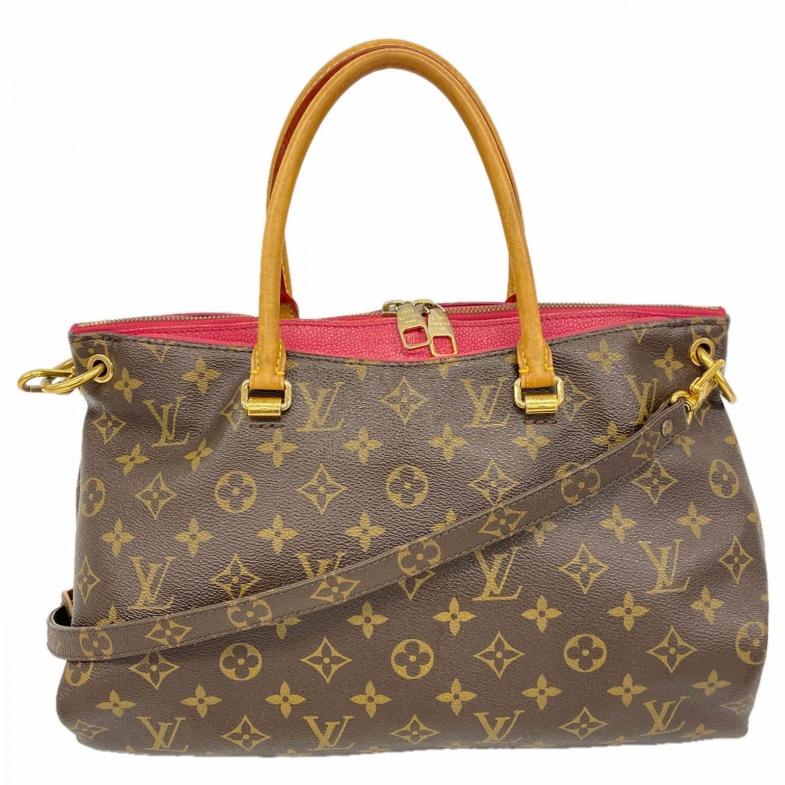 ルイ・ヴィトン(Louis Vuitton) ルイ・ヴィトン ハンドバッグ モノグラム パラスMM M41147 ブラウン ローズ 2wayバッグレディース