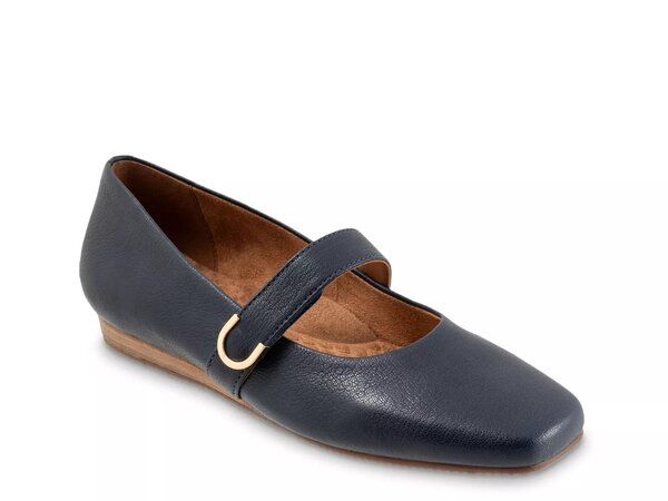 ソフトウォーク レディース シューズ パンプス Softwalk Valdivia Mary Jane Flat Navy ネイビー