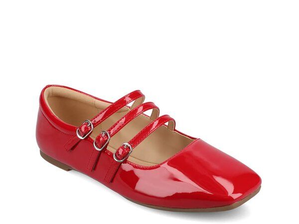 ジャーニー レディース シューズ パンプス Journee Darlin Flat Red Patent レッド