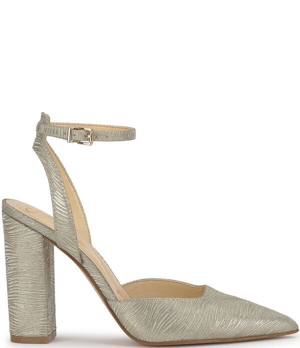 ジェシカシンプソン レディース シューズ ヒール トール アンクル Jessica Simpsonazela Wavy Metallic Ankle Strapumps Light Gold ゴールド